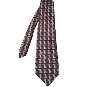 Pravata black‎ tan and gray 100% silk tie